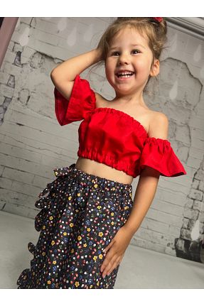 ست بالاتنه و پائین تنه قرمز بچه گانه بافتنی NA ADDESIGN - کد 838416644