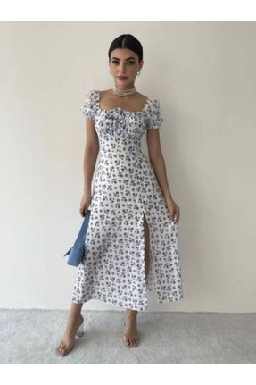لباس سفید زنانه بافتنی پلی استر بند دار بیسیک کد 274561003