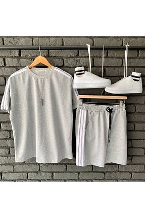 ست بالاتنه و پائین تنه طوسی مردانه بافتنی viperkombin - کد 838345954