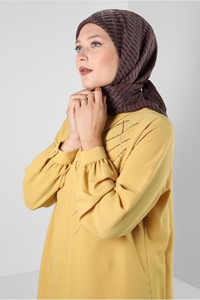 روسری قهوه ای پلی استر Alvina - کد 802131908