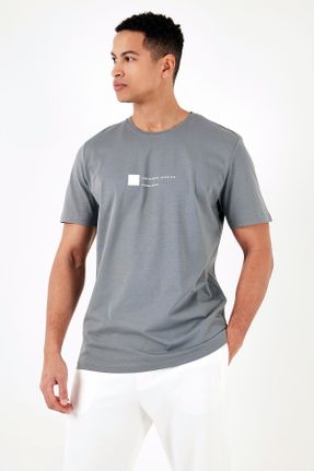 تی شرت سرمه ای مردانه رگولار یقه گرد طراحی کد 669872540