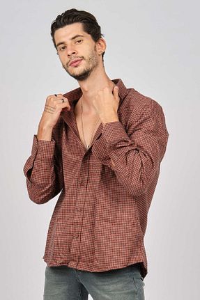 پیراهن نارنجی مردانه رگولار De Leone - کد 164643471
