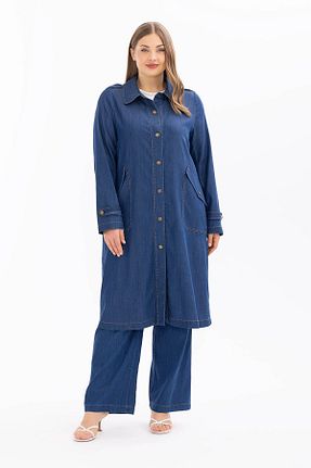 تونیک سایز بزرگ سرمه ای زنانه بافتنی Gala-Xi - کد 816748458