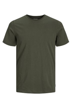 تی شرت خاکی مردانه رگولار یقه گرد تکی بیسیک کد 35546064