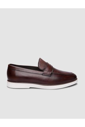 کفش کژوال قهوه ای مردانه چرم طبیعی پاشنه کوتاه ( 4 - 1 cm ) پاشنه ساده کد 832709508