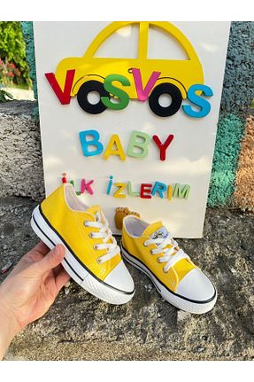کفش اسنیکر زرد بچه گانه بند دار VOSVOSBABYSTORE - کد 141185262