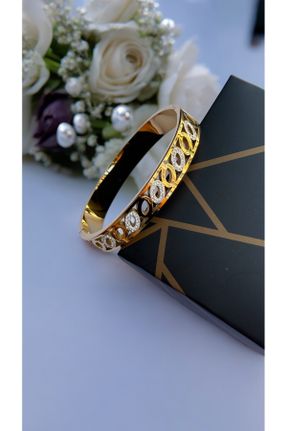دستبند استیل طلائی زنانه استیل ضد زنگ کد 838552838