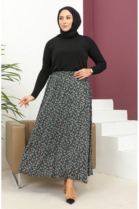 دامن حجاب سبز زنانه کمر کش دار sefamerve - کد 838538112