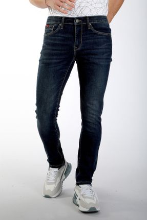 شلوار جین سرمه ای مردانه پاچه تنگ استاندارد کد 838474334
