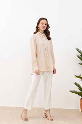 تونیک بژ زنانه بافتنی Nur Kalay Collection - کد 838553078