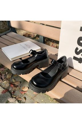 کفش آکسفورد مشکی زنانه پارچه نساجی پاشنه کوتاه ( 4 - 1 cm ) کد 698516589