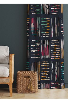 پرده زمینه رنگی جیر ALAMODECOR - کد 784734058