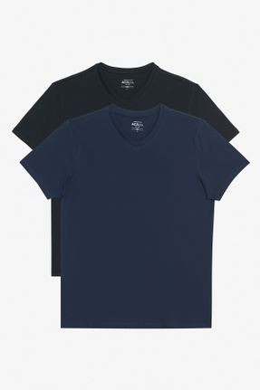 تی شرت مشکی مردانه یقه هفت 2