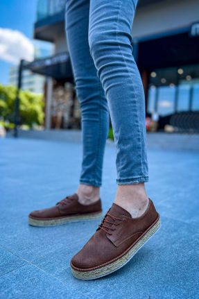 کفش کلاسیک قهوه ای مردانه چرم مصنوعی پاشنه کوتاه ( 4 - 1 cm ) پاشنه ساده کد 838612500
