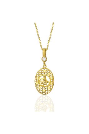 گردنبند نقره طلائی زنانه 925 عیار nevamkuyumculuk - کد 838642564