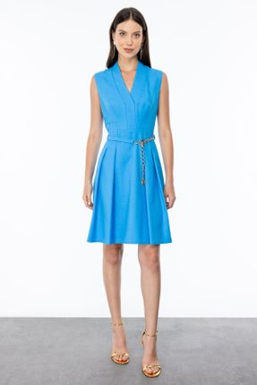 لباس آبی زنانه بافتنی پلی استر رگولار کد 838679108