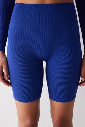ساق شلواری آبی زنانه بافتنی لیکرا رگولار کد 825443260