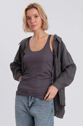 بادی طوسی زنانه یقه U Perry - کد 838709397