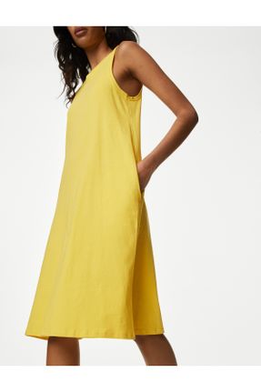 لباس زرد زنانه بافت پنبه (نخی) رگولار کد 838740495