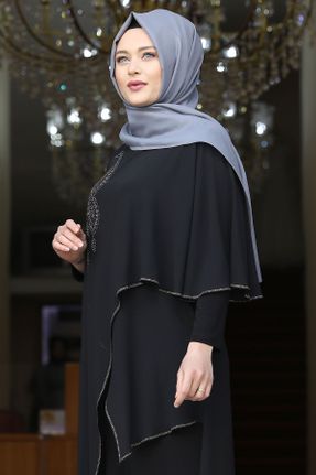 لباس مجلسی مشکی زنانه شیفون رگولار یقه گرد کد 208886629