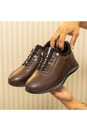 کفش کلاسیک قهوه ای مردانه چرم طبیعی پاشنه کوتاه ( 4 - 1 cm ) پاشنه ساده کد 833894692