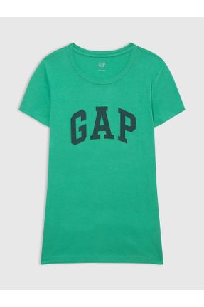 تی شرت سبز زنانه یقه گرد رگولار کد 822706416