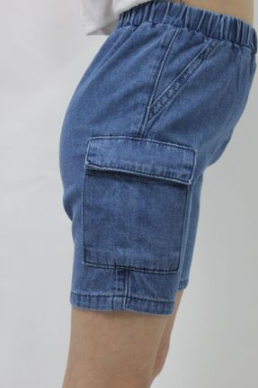 شلوار جین آبی بچه گانه پاچه کوتاه پنبه (نخی) استاندارد کد 817647844