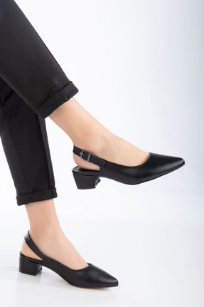 کفش پاشنه بلند کلاسیک مشکی زنانه پاشنه ضخیم پاشنه کوتاه ( 4 - 1 cm ) چرم مصنوعی کد 796596667