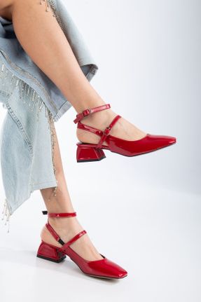 کفش پاشنه بلند کلاسیک قرمز زنانه پاشنه ضخیم پاشنه کوتاه ( 4 - 1 cm ) کد 794015970
