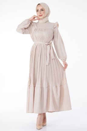 لباس بژ زنانه بافتنی اسلیم فیت آستین-بلند کد 816365258