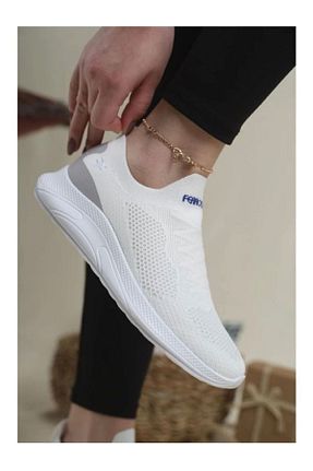کفش اسنیکر سفید زنانه بدون بند Demashoes - کد 277933771