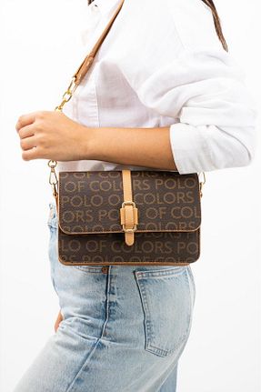 کیف دوشی قهوه ای زنانه چرم مصنوعی Polo Of Colors - کد 838862755