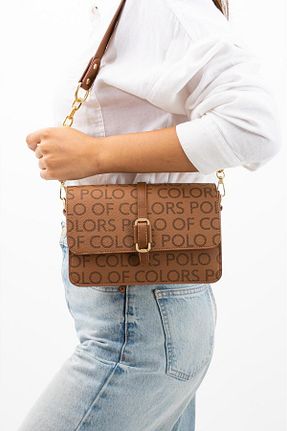 کیف دوشی قهوه ای زنانه چرم مصنوعی Polo Of Colors - کد 838775196