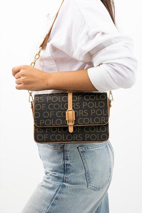 کیف دوشی قهوه ای زنانه چرم مصنوعی Polo Of Colors - کد 838775149