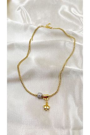 گردنبند جواهر طلائی زنانه برنجی Eylülün Takısı - کد 821532297