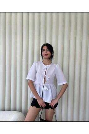 لباس سفید زنانه بافتنی MERSİ - کد 838867745