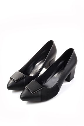 کفش پاشنه بلند کلاسیک مشکی زنانه پاشنه ضخیم پاشنه متوسط ( 5 - 9 cm ) کد 838850009