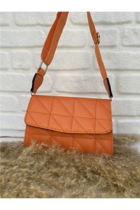 کیف دوشی نارنجی زنانه چرم مصنوعی کد 117363887