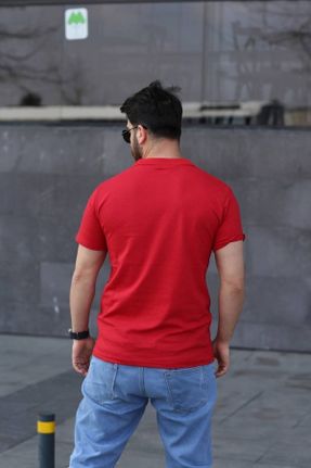 تی شرت قرمز زنانه اورسایز پنبه (نخی) یقه پولو کد 678026056