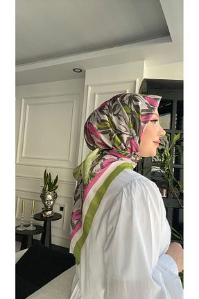 روسری سبز 90 x 90 طرح گلدار کد 838921306