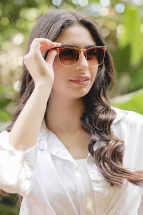 عینک آفتابی قهوه ای زنانه UV400 URZGLASSES - کد 835710144