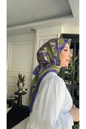 روسری سبز 90 x 90 طرح گلدار کد 838920614