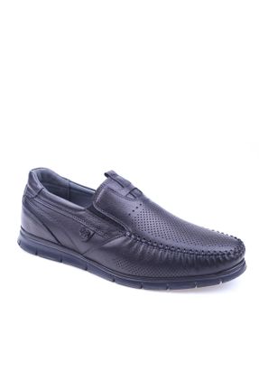 کفش کژوال مشکی مردانه چرم طبیعی پاشنه کوتاه ( 4 - 1 cm ) پاشنه ساده کد 690472965