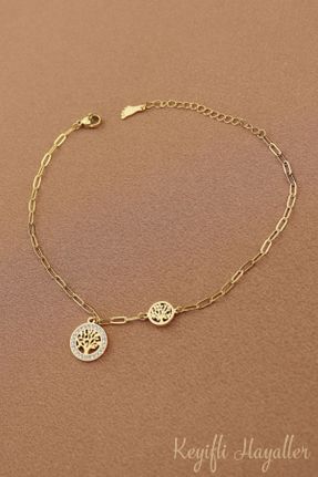خلخال جواهری طلائی زنانه فولاد ( استیل ) کد 745452321