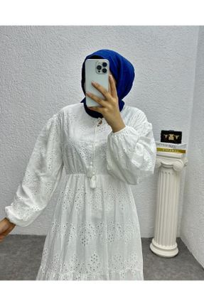 لباس سفید زنانه گلوژ بافت کد 833379374
