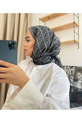 شال طوسی زنانه پنبه ای SefaNur Eşarp - کد 805020231
