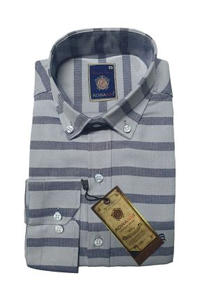 پیراهن طوسی مردانه اسلیم فیت Rowanni - کد 799329370