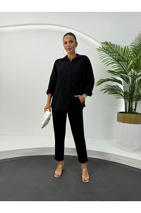 ست بالاتنه و پائین تنه مشکی زنانه بافتنی Elif Özbey Butik - کد 839037490