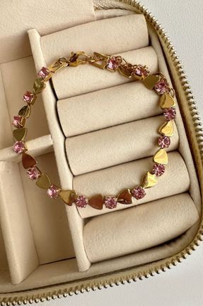 دستبند استیل طلائی زنانه فولاد ( استیل ) کد 824938614