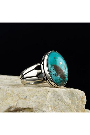 انگشتر نقره فیروزه ای مردانه 925 عیار RevSilver - کد 121442929